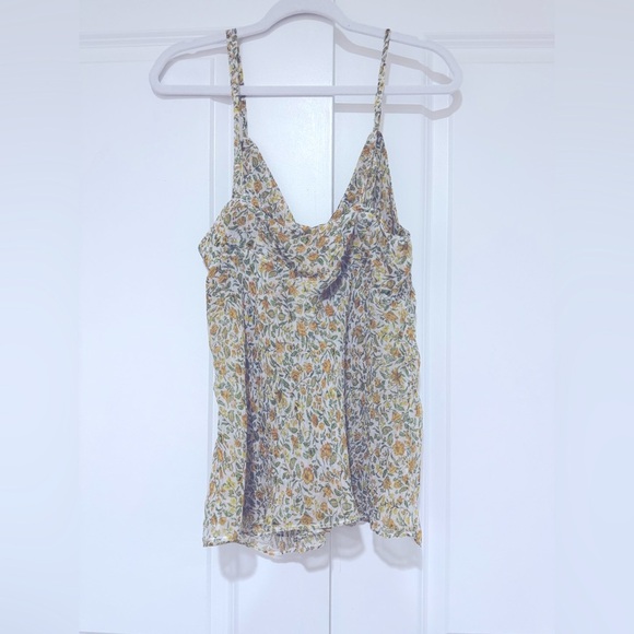 NWT J. Crew Crinkle Chiffon camisole in floral vines - Picture 7 of 8